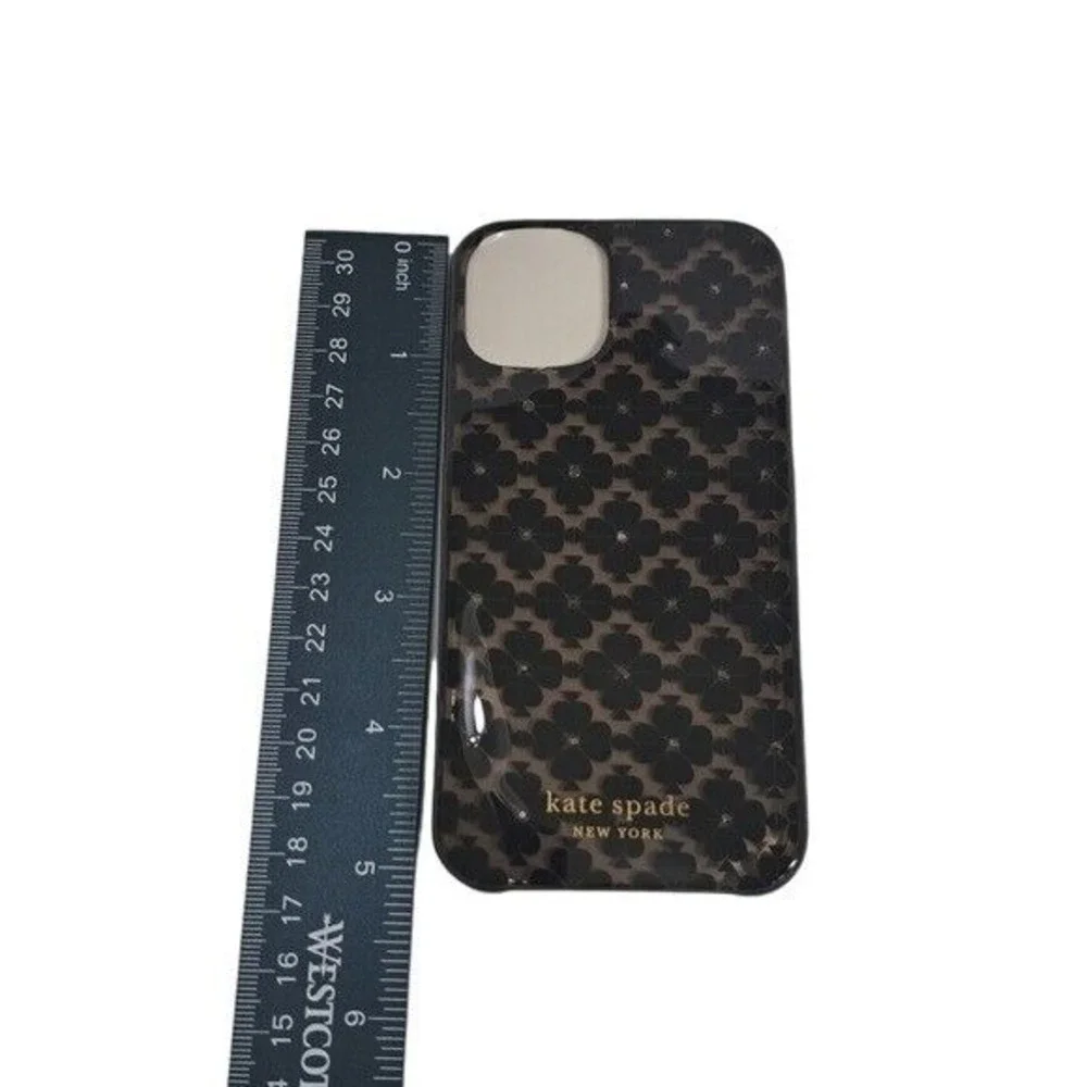 Kate Spade Women's Rhinestones Floral Print Black/Beige Phone Case i Phone‎ 5.4